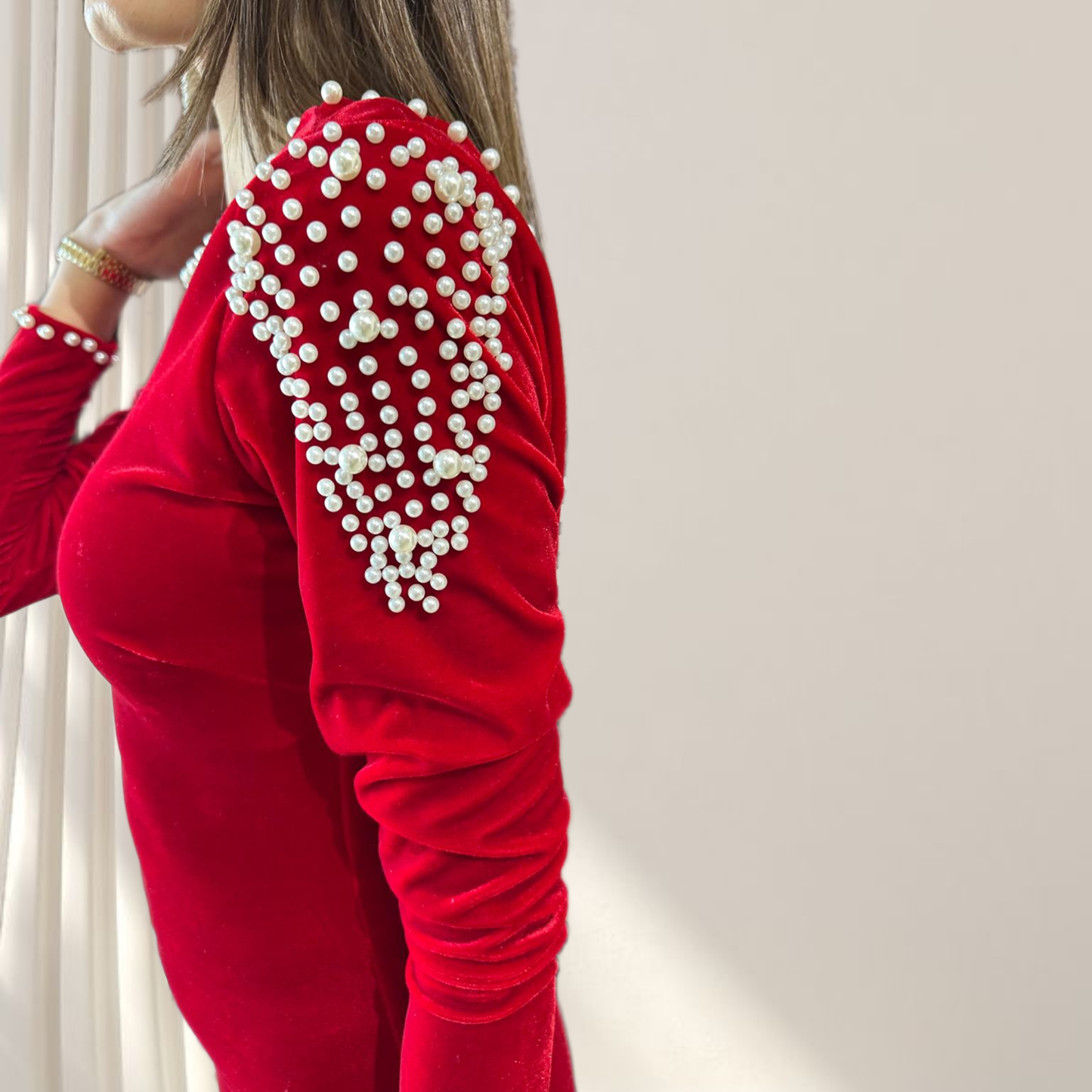 Abito mini con perle