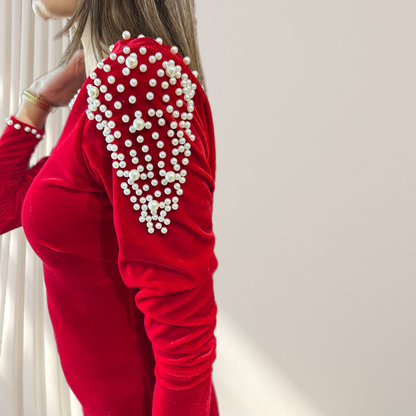 Abito mini con perle