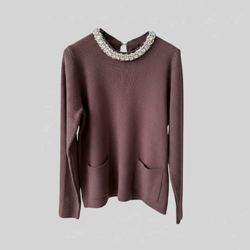 Maglioncino con collo gioiello