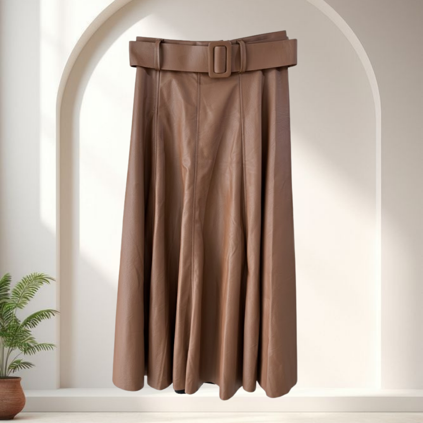 Gonna lunga in eco-pelle