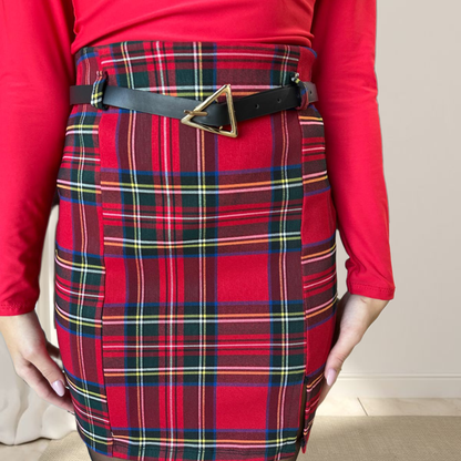 Gonna corta tartan con cintura
