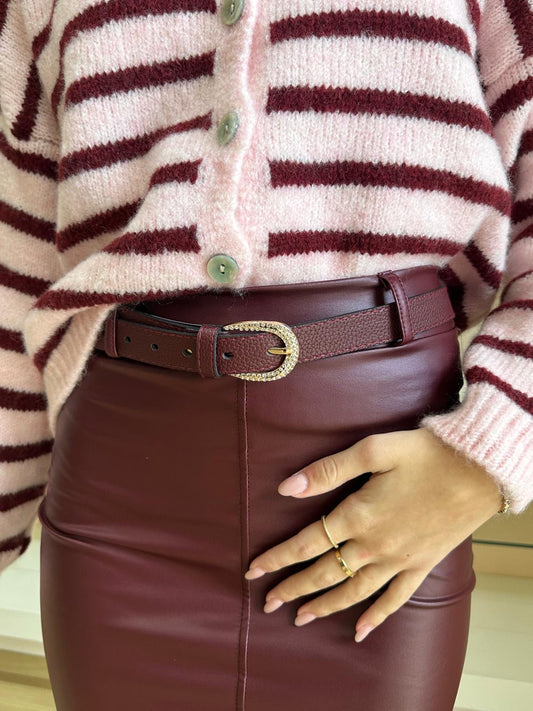 Cintura Bordeaux Donna con strass