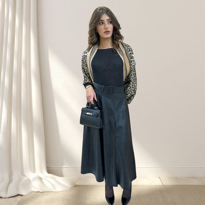 Gonna lunga in eco-pelle