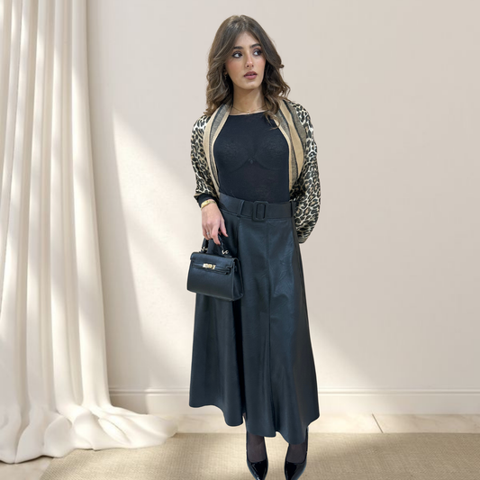 Gonna lunga in eco-pelle