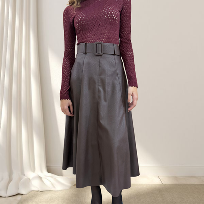 Gonna lunga in eco-pelle