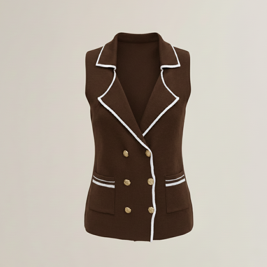 Gilet in maglia con bottoni e tasche