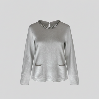 Maglioncino con collo gioiello