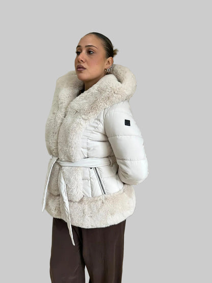 Piumino con Eco-Pelliccia