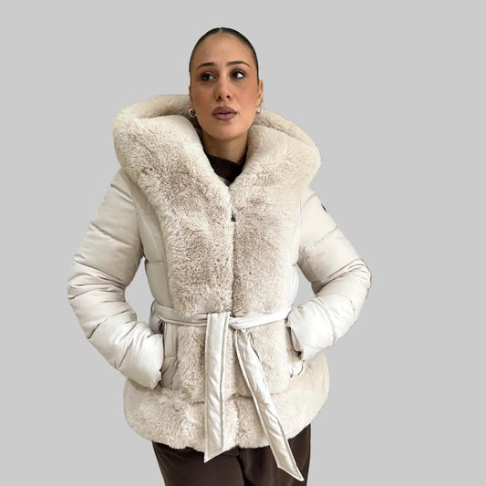 Piumino con Eco-Pelliccia