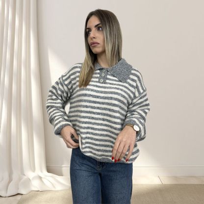 Maglioncino a strisce con bottoni