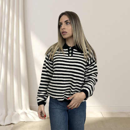 Maglioncino a strisce con bottoni