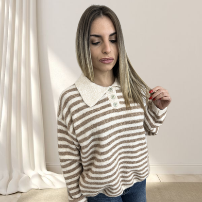 Maglioncino a strisce con bottoni