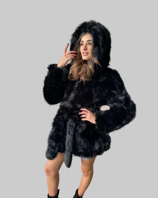 Eco-Pelliccia con Cintura