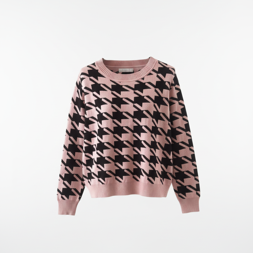 Professional ghost mannequin photo of long-sleeve sweater