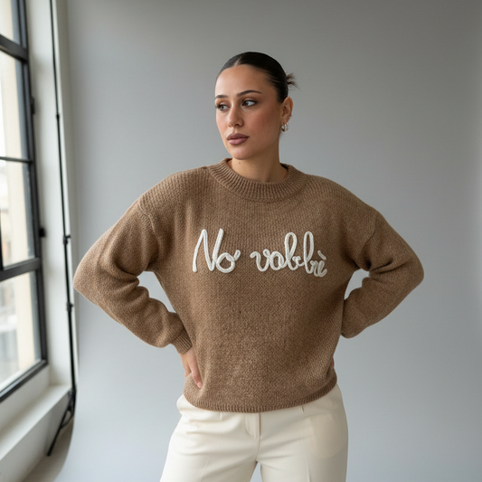 Professional studio photo of No vabbè sweater